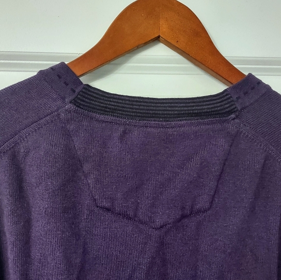 Robert Graham Classic Fit V-Neck Wool Sweater Long sleeve Men Purple XL - Picture 4 of 9